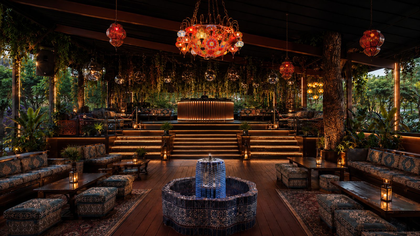 Sip Haus: Club deck render at dusk