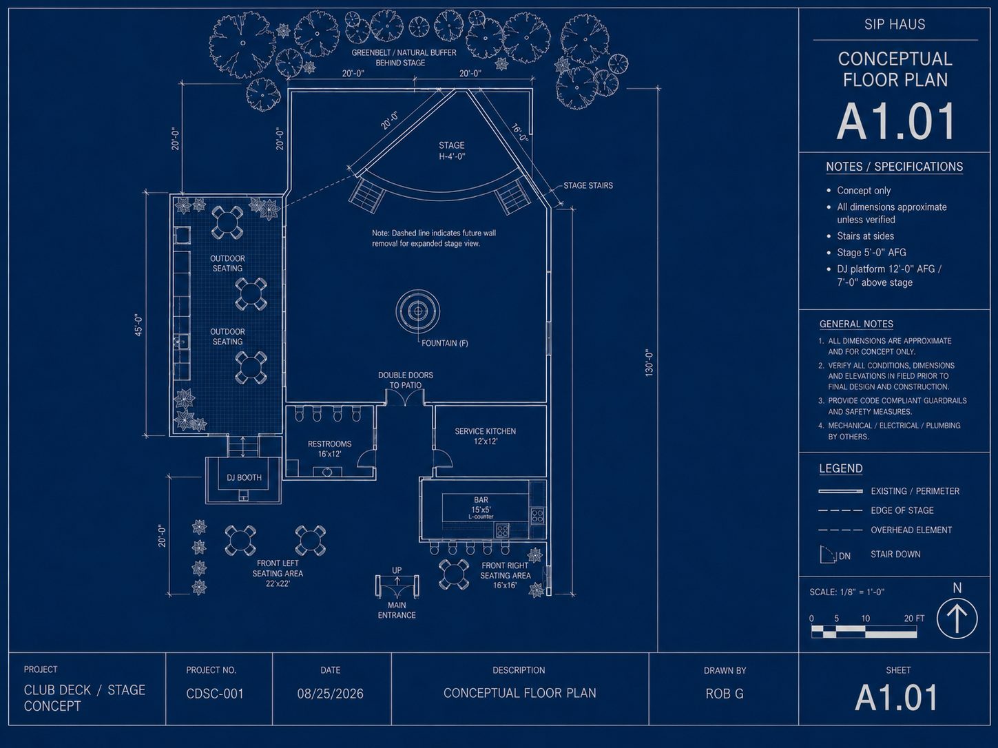 Sip Haus: Conceptual floor plan blueprint